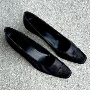 Vaneli Cap-Toe Black Kitten Heels